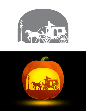Victorian Horse and Carriage Pumpkin Stencil