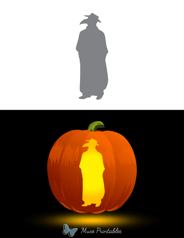 Victorian Plague Doctor Pumpkin Stencil