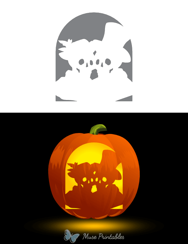 Victorian Skeleton Couple Pumpkin Stencil