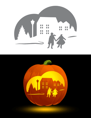 Victorian Winter Pumpkin Stencil