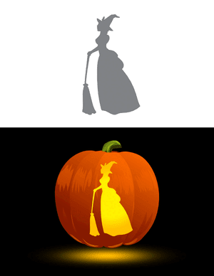 Victorian Witch Pumpkin Stencil