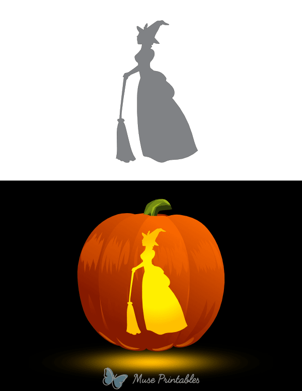 Victorian Witch Pumpkin Stencil