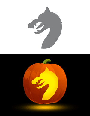 Viking Dragon Head Pumpkin Stencil