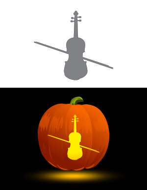 Violin and Bow Pumpkin Stencil