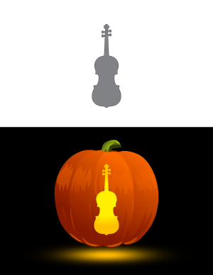 Violin Pumpkin Stencil