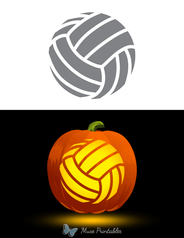 Printable Volleyball Pumpkin Stencil