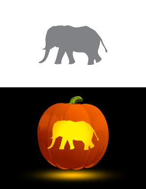 Walking Elephant Pumpkin Stencil