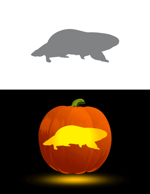 Walking Groundhog Pumpkin Stencil