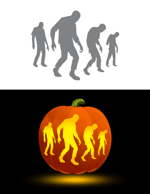 Walking Herd of Zombies Pumpkin Stencil