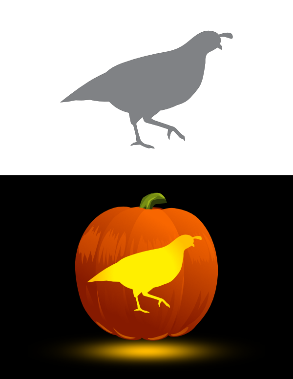 Walking Quail Pumpkin Stencil