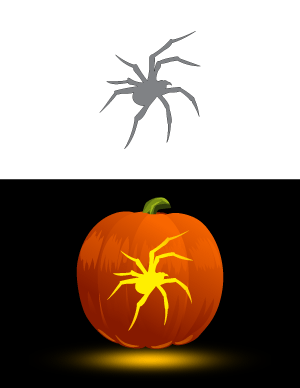 Walking Spider Pumpkin Stencil