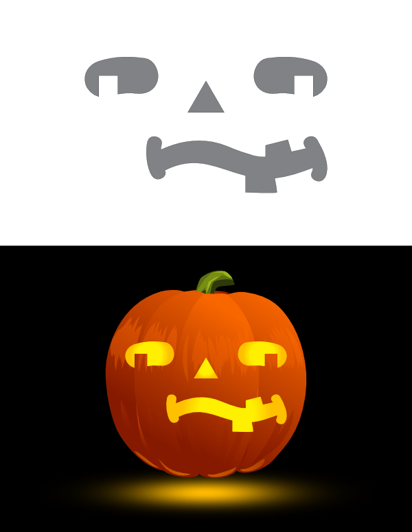 Weird Face Pumpkin Stencil
