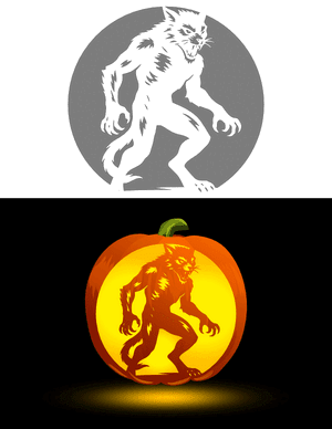 Werecat Pumpkin Stencil