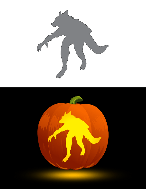 Printable Werewolf Pumpkin Stencil