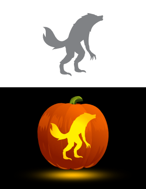 Werewolf Side View Pumpkin Stencil