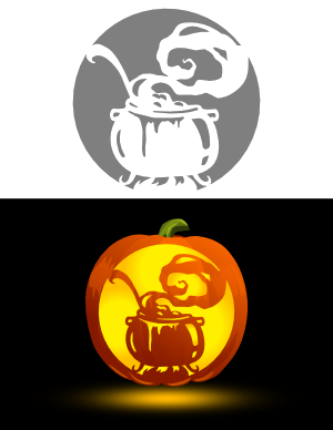 Whimsical Cauldron Pumpkin Stencil