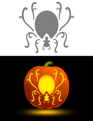 Whimsical Spider Pumpkin Stencil