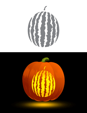 Whole Watermelon Pumpkin Stencil