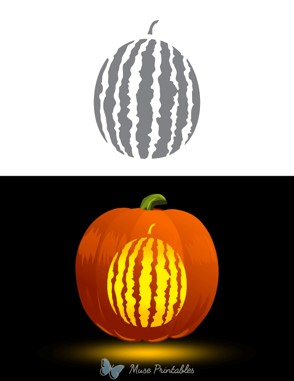 Whole Watermelon Pumpkin Stencil