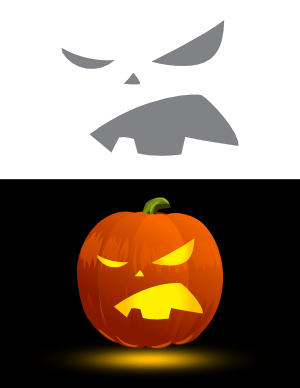Wicked Jack-o'-lantern Face Pumpkin Stencil