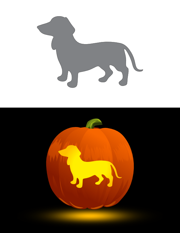 Weiner Dog Pumpkin Stencil