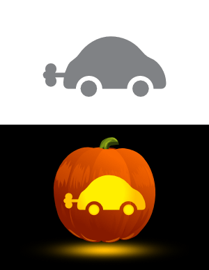 Windup Toy Car Pumpkin Stencil