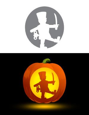 Windup Toy Soldier with Sword Pumpkin Stencil