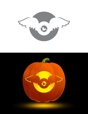 Winged Eyeball Pumpkin Stencil