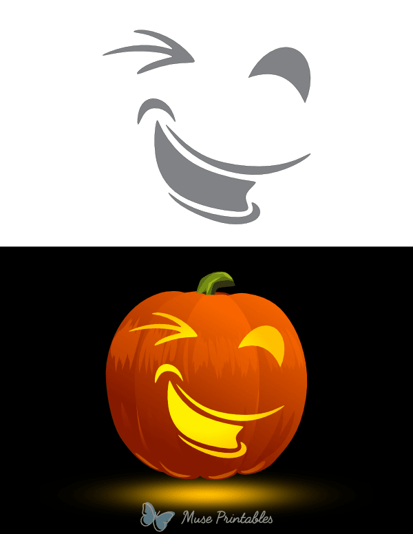 Winking Pumpkin Stencil