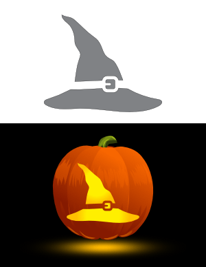 Witch Hat with Buckle Pumpkin Stencil