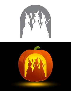 Witches Pumpkin Stencil