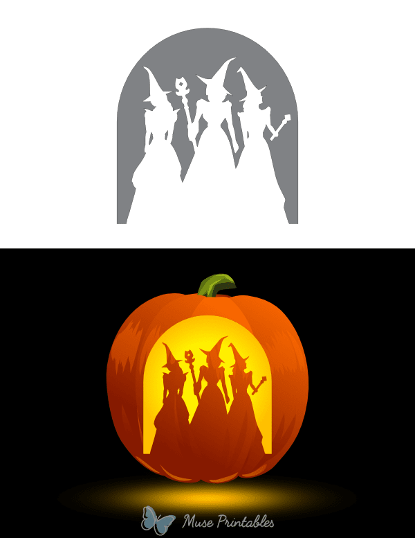 Witches Pumpkin Stencil