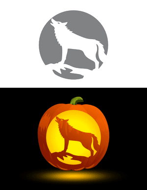 Wolf Pumpkin Stencil