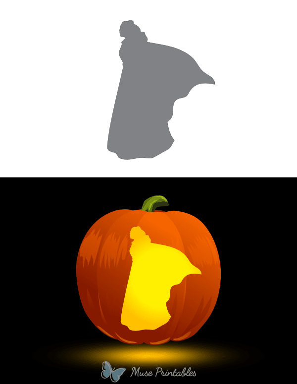 Woman in Cloak Pumpkin Stencil