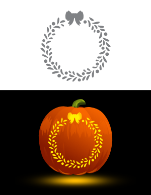 Wreath Pumpkin Stencil