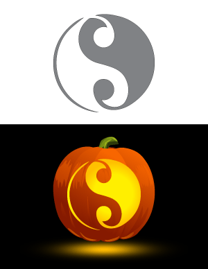 Yin Yang Pumpkin Stencil