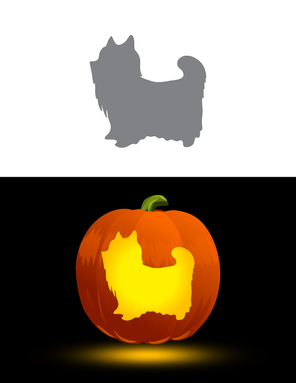 Printable Yorkshire Terrier Pumpkin Stencil