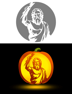Zeus Pumpkin Stencil
