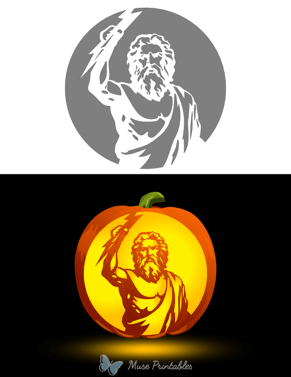 Zeus Pumpkin Stencil