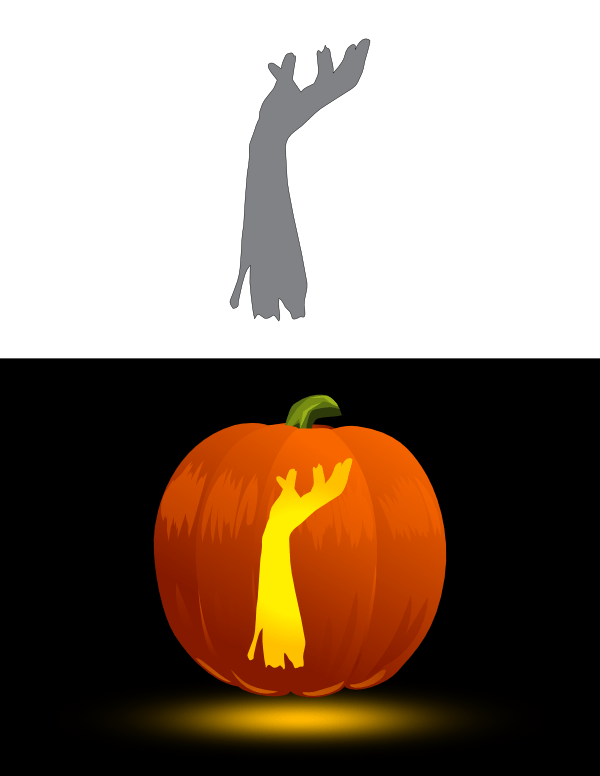 Zombie Arm Pumpkin Stencil