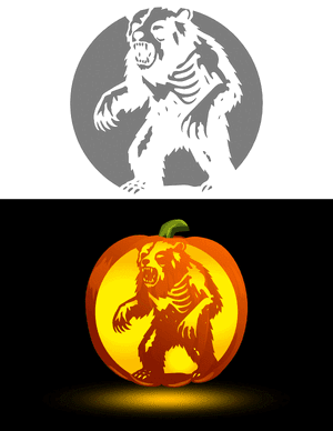 Zombie Bear Pumpkin Stencil