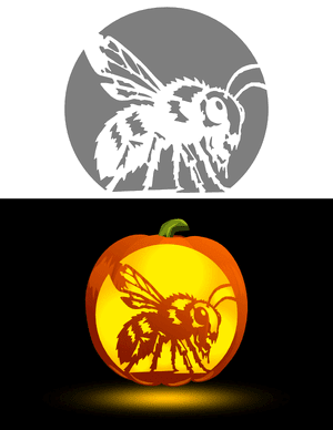 Zombie Bee Pumpkin Stencil