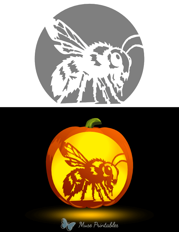Zombie Bee Pumpkin Stencil