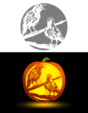 Zombie Birds Pumpkin Stencil
