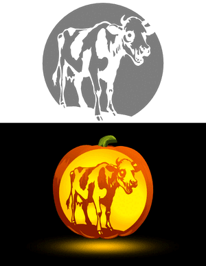 Zombie Cow Pumpkin Stencil