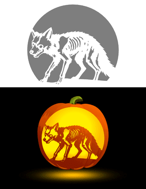 Zombie Fox Pumpkin Stencil