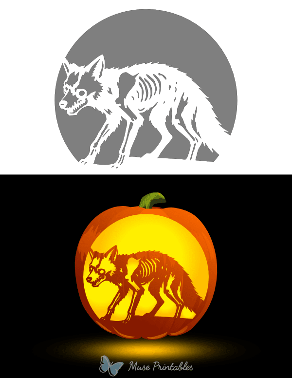 Zombie Fox Pumpkin Stencil