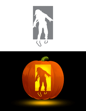 Zombie Girl Pumpkin Stencil