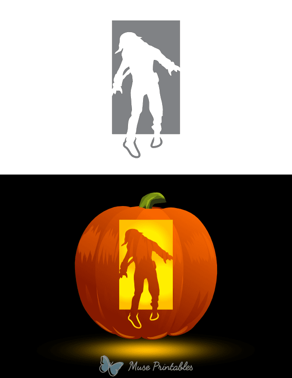 Zombie Girl Pumpkin Stencil