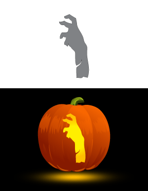 Zombie Hand Pumpkin Stencil